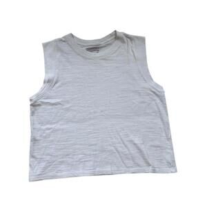 Faherty Sunwashed Slub Muscle Tank Womens L White Casual Summer Top